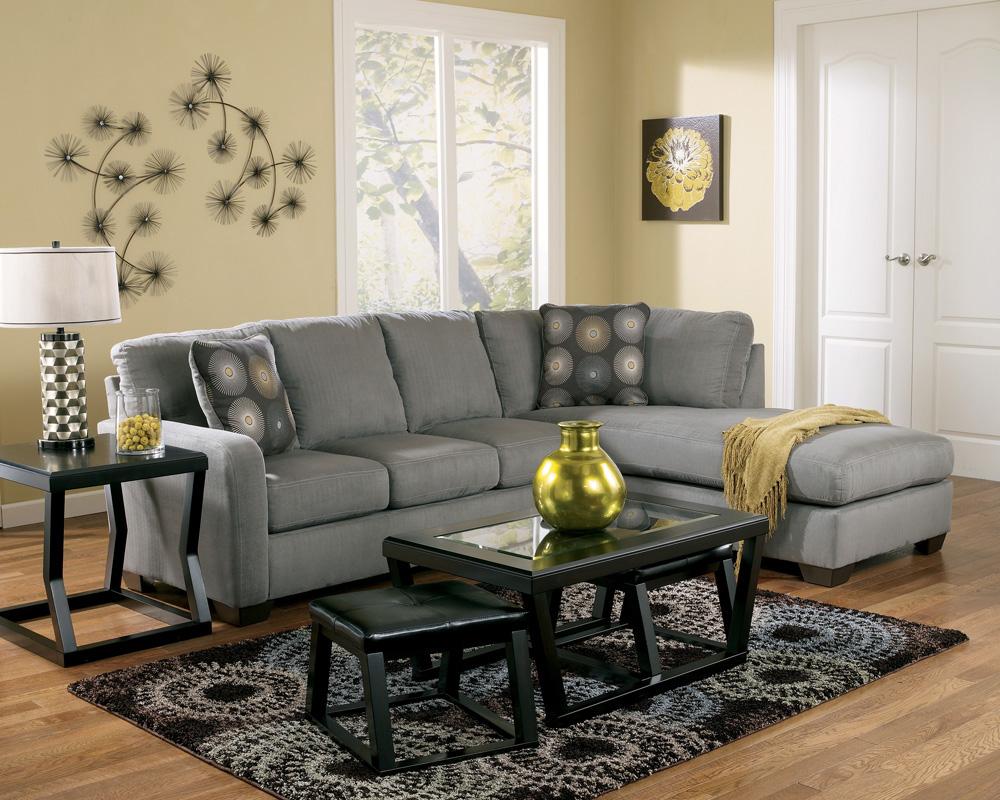 Signature Design by Ashley Zella Charcoal Contemporary Sectional Sofa with Right Arm Facing